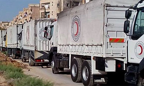 Un convoy de ayuda humanitaria entra en Ghouta Oriental